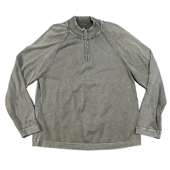 Tommy Bahama Mens Relax 1/4 Zip Pullover Mock Neck Sweatshirt Size XL Army Green - Picture 1 of 9